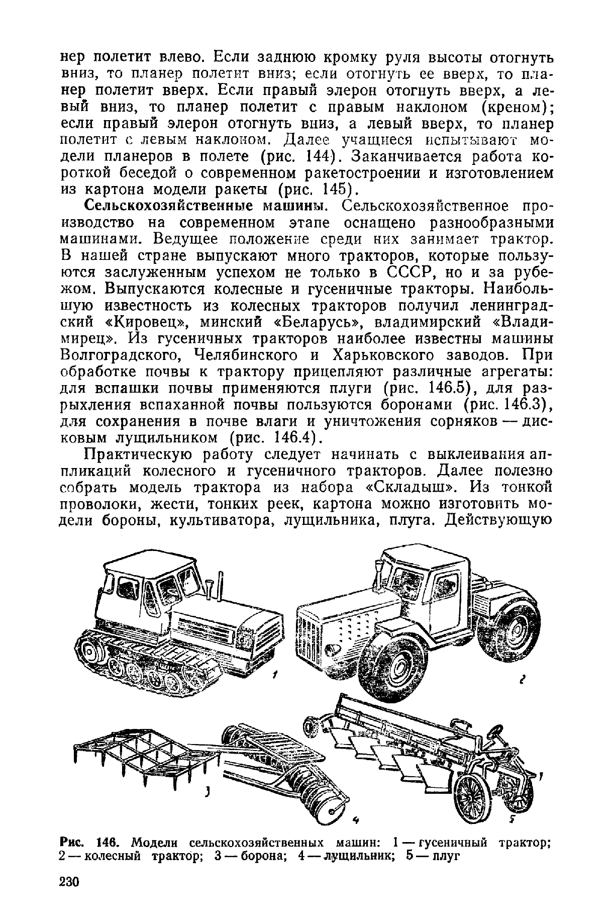 Схема рабочих органов сельскохозяйственных машин