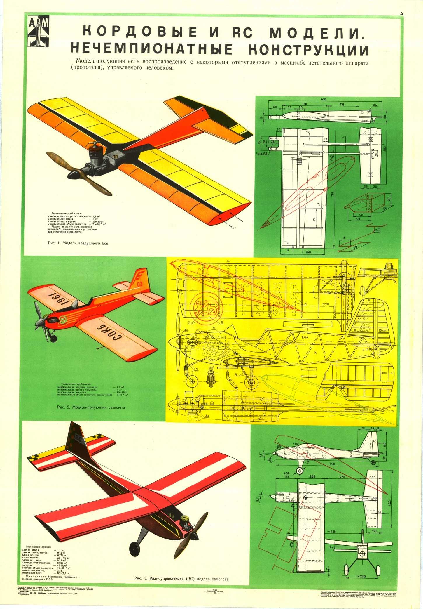 Авиамодели ссср чертежи